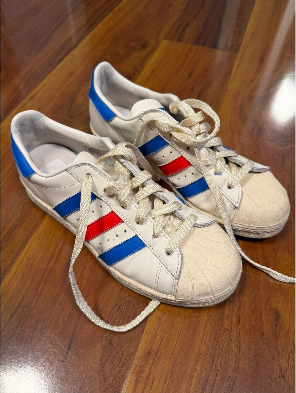 adidas Originals SUPERSTAR 82 HQ8876 Cloud White Blue Dawn Red Men's SZ 6.5